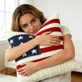 thumbnail image 2 of VMWMSSR American Flag Throw Pillow Cover 250Th Anniversary Red White Blue American Flag Floral Decorative Pillow Case For Sofa Bedroom Living Room 4Th Of July Home Decor(White2-17.72Inch), 2 of 4
