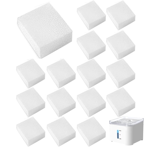 Pet Replacement Sponge Filters Replacement Pre Filter Sponges for 67oz/ 2L Pet Water Fountain Cat Water Foam Filter Dog Drinking Water Sponge Foam Filters for Pet Dog Cat Fountain (15)