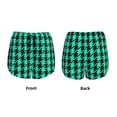 thumbnail image 3 of Salouo Green and Black Houndstooth Print Women's 2 in 1 Running Shorts Double-Layer Shorts Athletic Workout Gym Yoga Shorts Running Shorts for Women-Large, 3 of 7