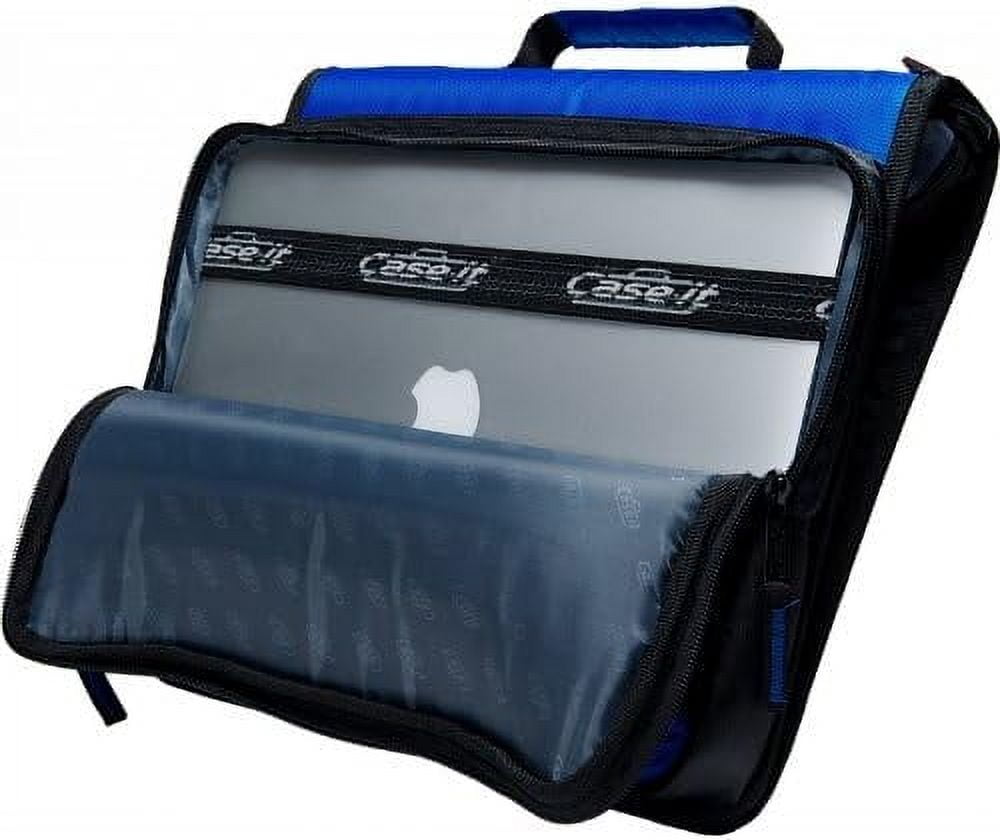 Case-it The Universal Zipper Binder - 2 Inch O-Rings - Padded Pocket that holds up to 13 Inch Laptop/Tablet - Multiple Pockets - 400 Page Capacity - Comes with Shoulder Strap - Purple LT-007