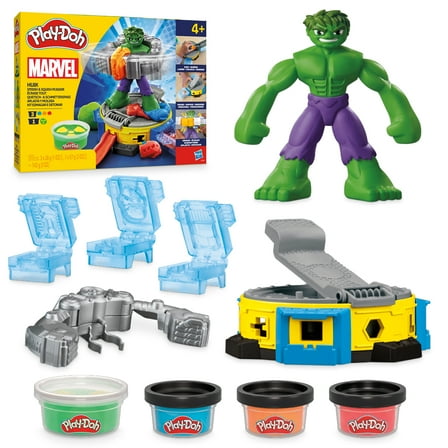 Play-Doh Marvel Hulk Smash & Squish Playset with Hulk Action Figure, Ages 4 