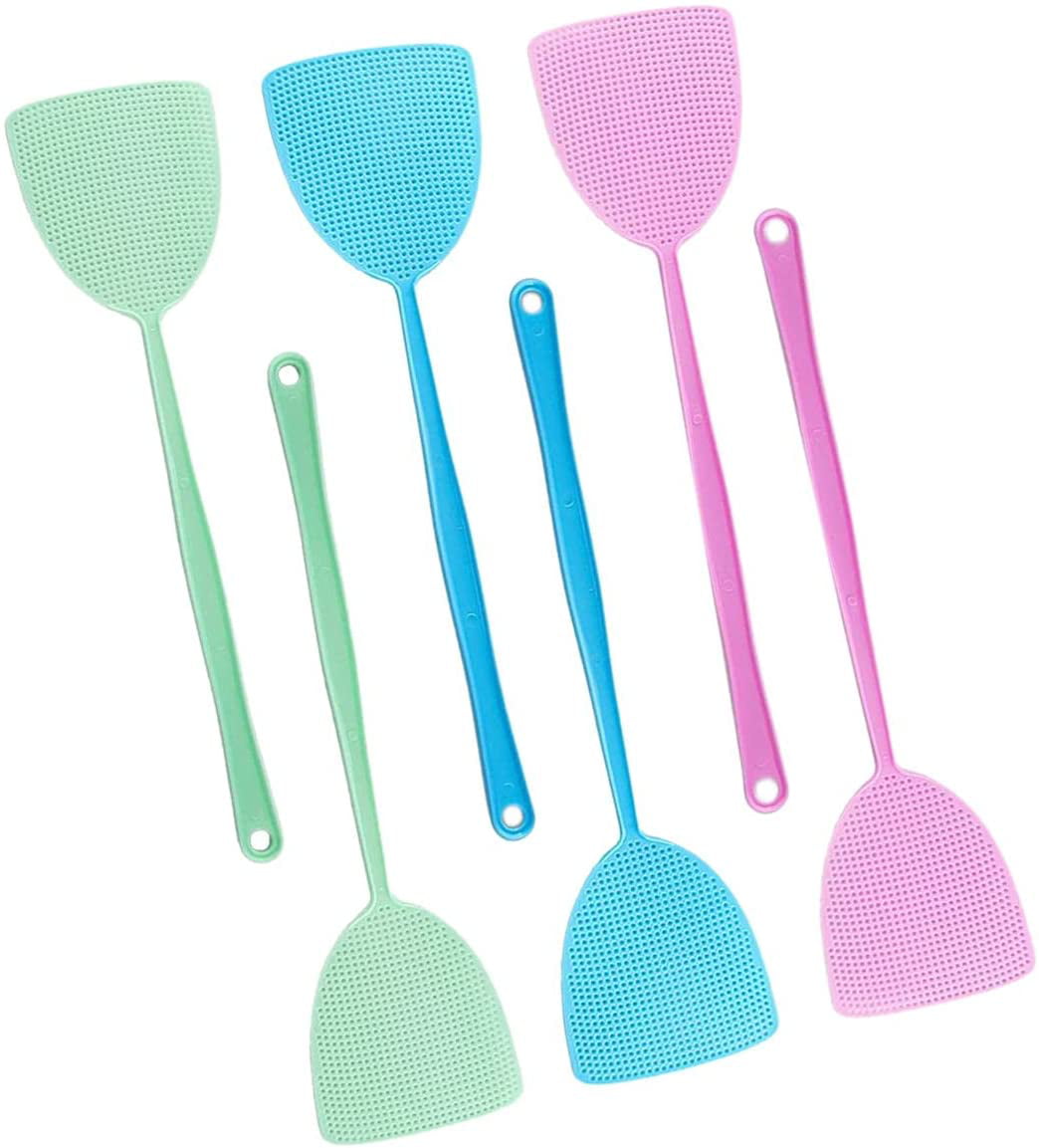 Fly Swat Swatter Bug Wasp Insect Mosquito Killer Multicolour Plastic 4pk 