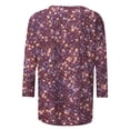 thumbnail image 4 of Tiweut Hauts Décontractés pour Femmes Mode Manches 3/4 à Sequins Col Rond Coupe Ample T-Shirts pour Femme Rose, 4 of 4