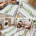 thumbnail image 6 of Green Eucalyptus Leaves Area Rug 4'x6', Vintage Art Farmhouse Wooden Washable Non-Slip Rugs, Low Pile Large Carpet for Living Room Bedroom Dining Room Kitchen Office Indoor Mat, 6 of 9