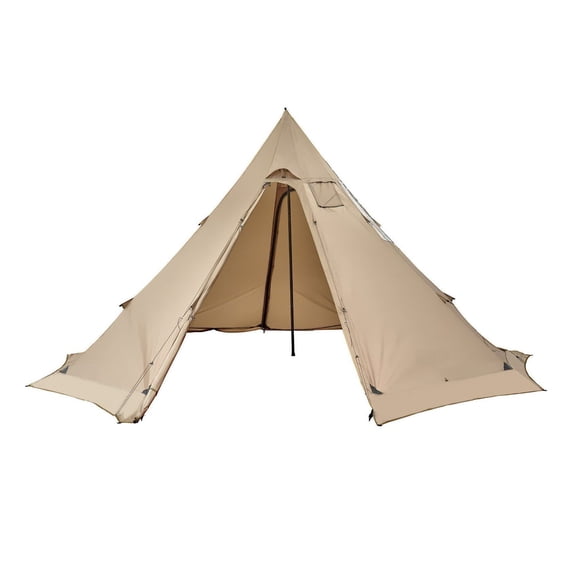 Hot Tent for 4-6 Person, Winter Tipi Tent with Stove Jack, Waterproof Canvas Camping Tent, 4 Season Shelter for Hiking Backpacking - L Size