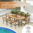 thumbnail image 4 of Gymax 79'' Patio Dining Table w/ Umbrella Hole Acacia Wood Tabletop & Sturdy Metal Legs, 4 of 10