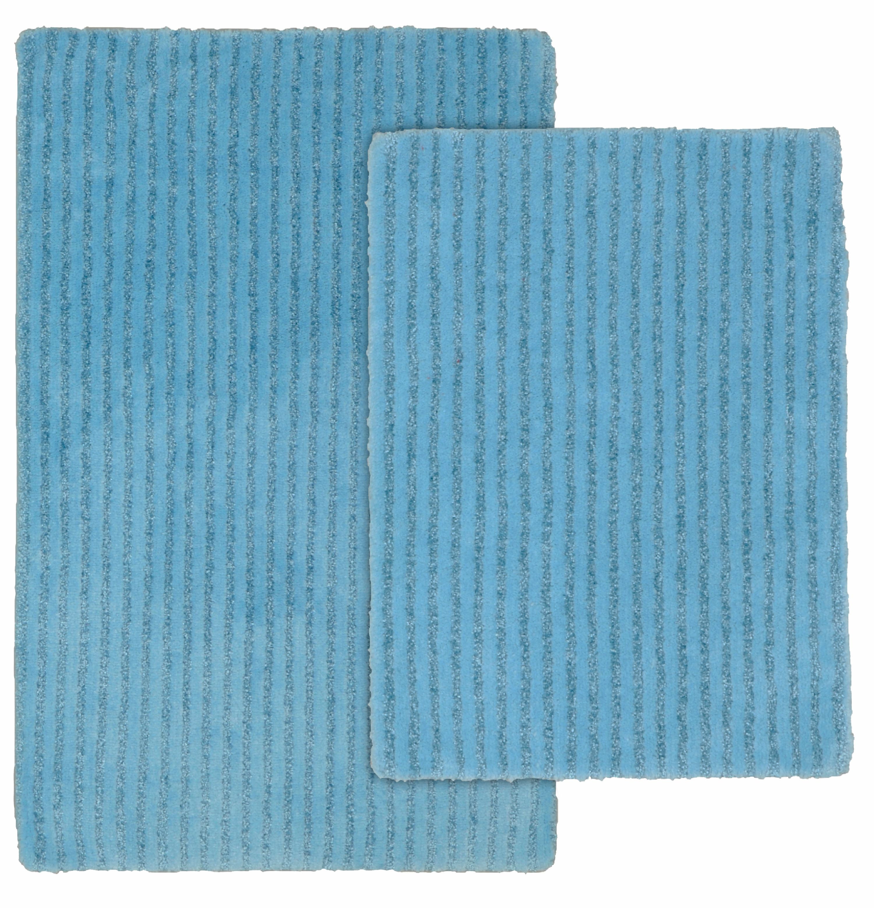 Garland Rug Sheridan 2 Piece Nylon Washable Bath Rug Set Basin Blue