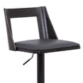 thumbnail image 6 of Armen Living Indoor Milan Adjustable Swivel Black Faux Leather and Black Wood Bar Stool with Black Base, 6 of 10
