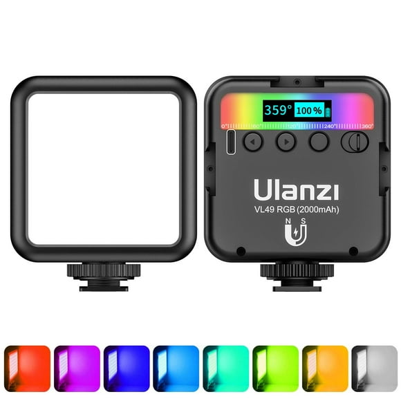 Luces de vídeo ULANZI VL49, cámara LED RGB, 2000 mAh, recargable