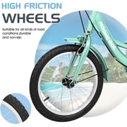 Slsy 16 inch Tricycle Trikes for Beginner Riders, Small Tricycle Single Speed 3 Wheel Bikes, Low Step Through Three-Wheeled Bicycles with Rear Basket