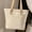 White, variant on College Canvas Bag Women's 2025 Casual Shoulder Bag Large Capacity Commuter Tote for Class and Work