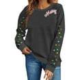 thumbnail image 2 of Craaazy Xmas Holiday Graphic Pullover Tops for Women Christmas Printed Long Sleeve Shirts Gifts, 2 of 5