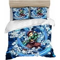 thumbnail image 1 of Demon Slayer Bedding Set Nezuko Microfiber Children's Bedding Set Anime Bedding Set for Kids Teens, 1 of 5