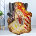 thumbnail image 4 of Detroit Soft Flannel Fleece Throw Blanket, Antique Detroit Flag with Floral Swirls Grungy Look Vintage Style Old American, Cozy Plush for Indoor and Outdoor Use, 50" x 70", Multicolor, by Ambesonne, 4 of 5