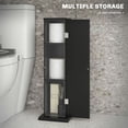 thumbnail image 3 of Canddidliike Bathroom Cabinet, Small Bathroom Corner Floor Cabinet with Doors and Shelves, Storage Bathroom Organizer for Indoor as Toilet, Black, 3 of 5