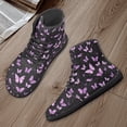 thumbnail image 4 of POLERO Womens Girls Purple Butterfly High Top Walk Shoes Trainer Athletic Barefoot Sneakers for Walking Jogging Gym PU Leather Walking Business Work Platform Sneaker with Ankle Support, 4 of 7