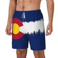 thumbnail image 5 of Mens Swim Trunks Colorado Snow Mountain Quick Dry Board Shorts with Compression Liner, 5 of 6