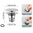 thumbnail image 3 of Tapón de drenaje para lavabo con tapa grande y flores de ciruelo, accesorios para desagües de núcleo de rebote, tipo prensa para fregadero, tapón de filtro a prueba de olores., 3 of 9