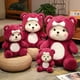 thumbnail image 4 of Oso de peluche de dibujos animados de color rojo rosa de 65 cm, bonitos animales de dibujos animados, muñecos de peluche suaves para regalar, 4 of 5