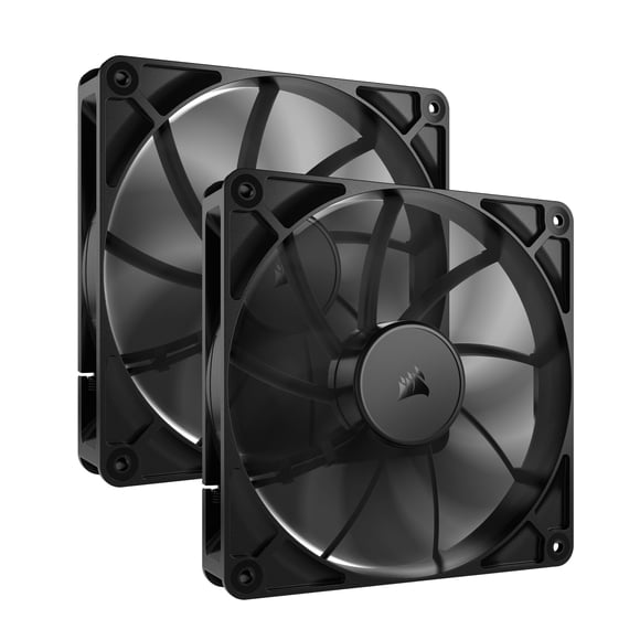 Ventilador Corsair RS140, 140 mm, PWM, con cadena tipo margarita, bajo nivel de ruido, negro