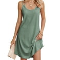 thumbnail image 3 of Deago Women's Eyelet Embroidery Summer Dress Sleeveless Spaghetti Strap Loose V Neck Sundress Beach Cover up Tank Dresses (Green, 2XL), 3 of 9