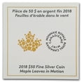 thumbnail image 5 of 2018 Canada 5 oz Silver Maple Leaves in Motion, 5 of 5