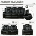 thumbnail image 2 of PonLiving Leather Power Recliner Sofa Set with LED Lights and USB Chargers - Black Leather Living Room Furniture Set SOFA+LOVESEAT+CHAIR, 2 of 6