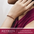 thumbnail image 5 of JeenMata 11 TCW January Garnet - Round Cut Birthstone Tennis Bracelet for Women in Eternity Design - White Gold Plating, Female, Adult, 5 of 9