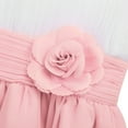 thumbnail image 6 of TSSOE Kids Sleeveless Chiffon Pleated A-line Flower Girl Dress Birthday Pageant Party Dress White&Pink 6, 6 of 7
