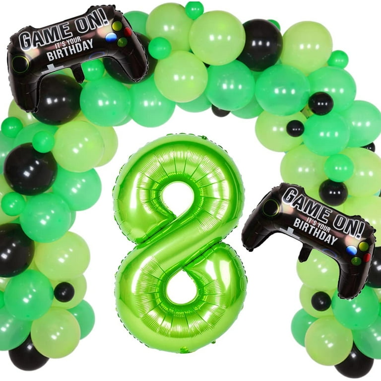 Game On - Black, Green and Grey Balloon Arch
