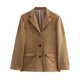 thumbnail image 1 of Otoño Invierno ropa de calle para mujer chaqueta Blazer traje de un solo pecho abrigo para mujer manga larga cuello de solapa trabajo Oficina exterior, 1 of 5