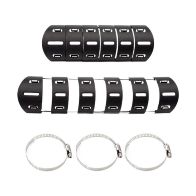 Protector térmico para motocicleta,Abrazaderas para protección térmica de escape de motocicleta,Protector térmico universal para tubos de escape,Cubierta de aislamiento Diseño de 6 quillas