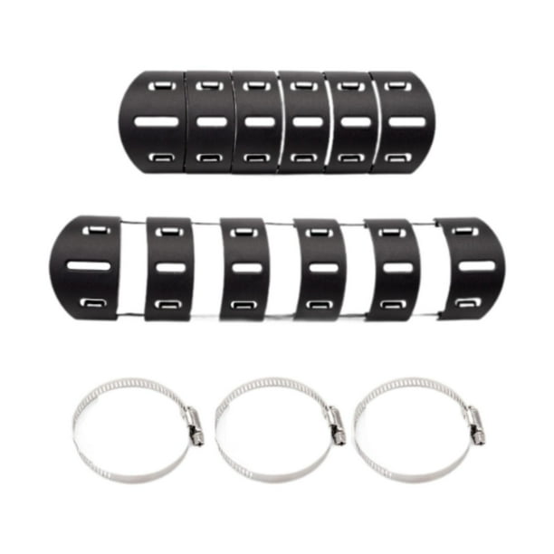 Protector térmico para motocicleta,Abrazaderas para protección térmica de escape de motocicleta,Protector térmico universal para tubos de escape,Cubierta de aislamiento Diseño de 6 quillas