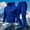 Blue, variant on Men's 2-Piece Pullover Hoodie & Pants Tracksuit - Casual Athletic Style Set with PARIS Print, Solid Color Kangaroo Pocket, Elastic Waist Pants