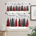 thumbnail image 2 of Christmas Trees Kitchen Curtains and Valances Set, Rod Pocket Curtains Tier Farmhouse Window Curtains 24 Inch Length, Red Black Grey Xmas Pine Winter Snowflake 3 Piece Kitchen Curtains Set, 2 of 6