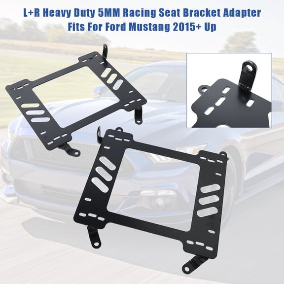1Pair Heavy Duty 5MM Racing Seat Bracket Adapter Fits For Ford Mustang 2015-2022
