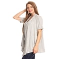 thumbnail image 2 of Made by Olivia Women's Basic Short Sleeve Open Front Cardigan [S-3X] - Made In USA, 2 of 4