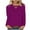 Womens Clothing Purple, variant on Womens Fall Clothes, Long Sleeve Shirts for Women Plus Size Casual Solid Color Loose Fit Hollow V Neck T-Shirts S-5XL