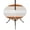 Burnt orange beige, variant on Round Outdoor Tablecloth with Umbrella Hole and Zipper, Navy Blue Red Stripe Tablecloth with Elastic Waterproof, Modern Art Horizontal Striped Patio Table Covers for 31" - 35" Picnic Pool Tables