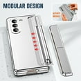 thumbnail image 6 of for Samsung Galaxy Z Fold 5 Case with Removeable Pen Slot & Free S Pen Built-in Screen Protector Adjustable Stand, Drop Protection & Luxury Shockproof Thin Hard PC Cover for Z Fold 5, Silver, 6 of 7