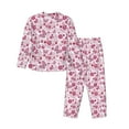 thumbnail image 2 of Goofa Flower Butterfly Printed Women’s 2 Piece Pajama Set Super,Pajamas Women's Long Sleeve Sleepwear Soft Button Down Loungewear Pjs Lounge Set Nightwear-Small, 2 of 9