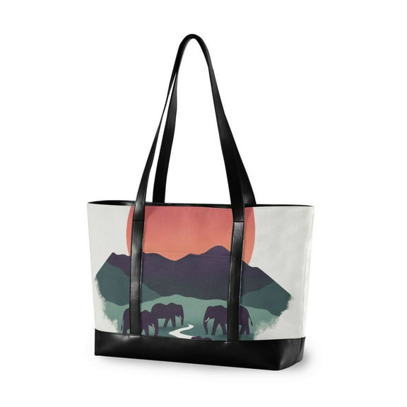 FORMRS Laptop Tote Bag for Women with 15.6" Computer Compartments Handbag, Abstract Elephant