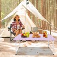 thumbnail image 6 of Outdoor Dining Table 4ft Light Purple Portable Folding Table Indoor&Outdoor Maximum Weight 135KG Foldable Table for Camping,Outdoor Coffee Table, 6 of 7