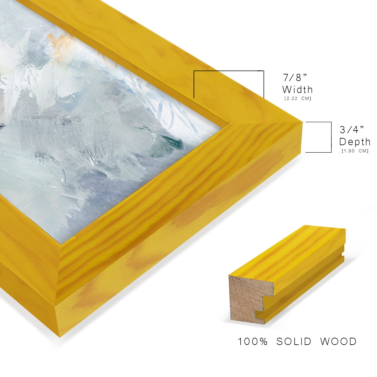 Canary and Sky II - Framed Print w/glass - Sunflower Yellow