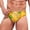 Yellow, variant on EliteGoogv Men's Swim Trunks Triangle Briefs Hawaii Print Summer Beachwear Gold