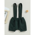 thumbnail image 4 of Bagilaanoe Newborn Baby Boy Girl Suspender Shorts Solid Color Overalls 3M 6M 9M 12M 18M Infant Waffle Jacquard Elastic Waist Short Pants, 4 of 8