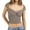 Grey Purple, variant on Women Y2K Twist Front Knit Top Sweetheart Neck Short Sleeve Summer Crop Tops Trendy Going Out Top Apricot