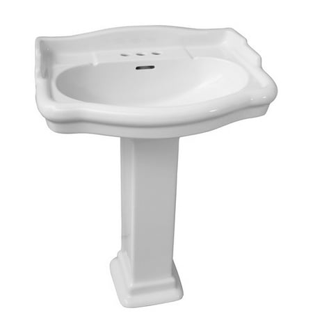 Barclay Stanford 660 Vitreous China Rectangular Pedestal Bathroom Sink With Overflow
