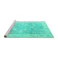 thumbnail image 2 of Ahgly Company Machine Washable Indoor Round Oriental Turquoise Blue Traditional Area Rugs, 6' Round, 2 of 4