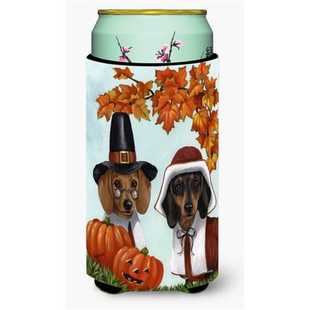 

22-24 oz Dachshund Thanksgiving Pilgrims Tall Boy Hugger